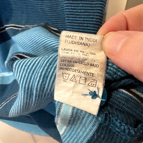 Gioberti Shirt Mens Polo M Striped Collard SS E1.2 - Picture 7 of 9